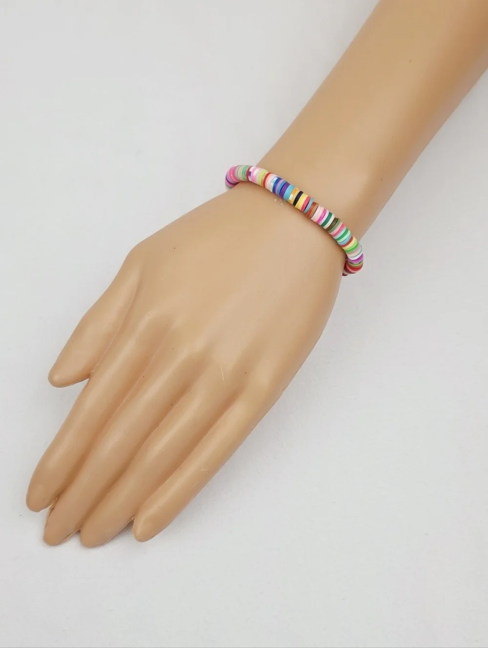 Handmade Clay Bead Multi Color Bracelet